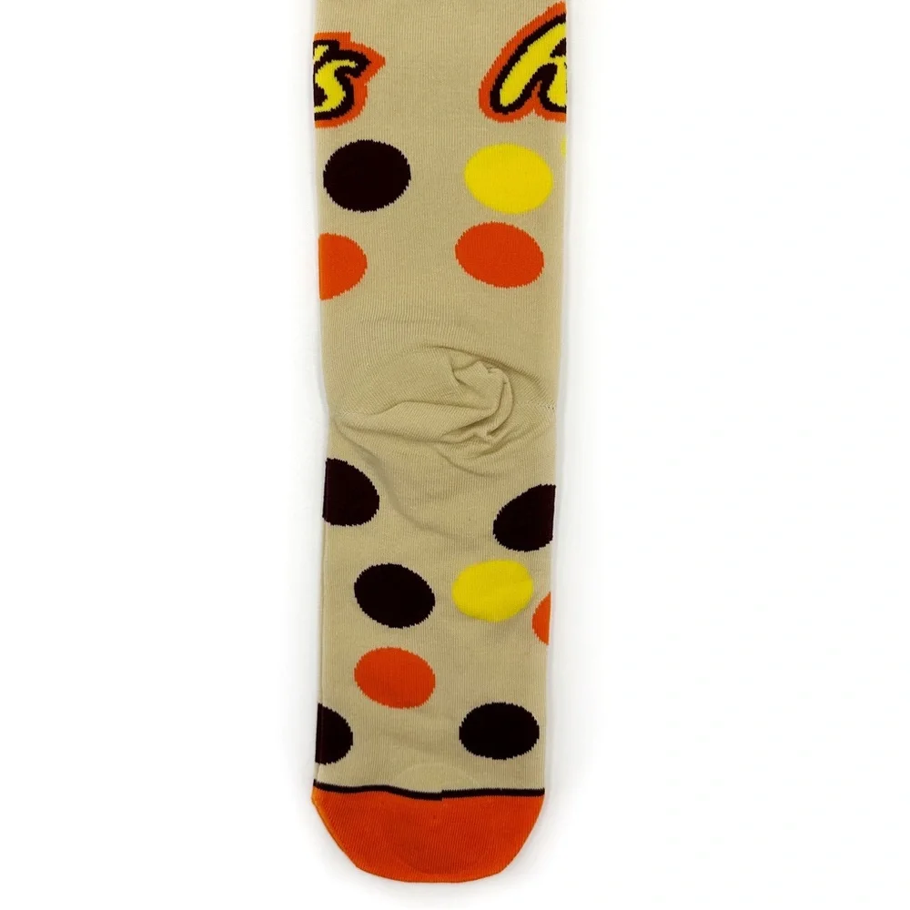 Odd Sox Reese’s Pieces Peanut Butter Candy Crew Socks Mens Womens Polka Dot Gift